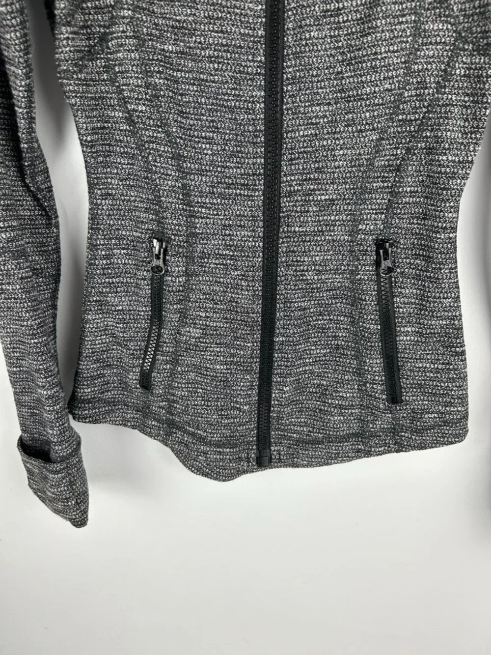 Lululemon Define Jacket Heathered Black White Full Zip Size 2 - Picture 2 of 9